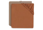Jersey fitted sheet 60x120cm - Caramel/Biscuit - 2 pieces