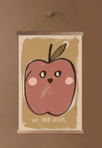 Affiche Pomme avec cadre bois