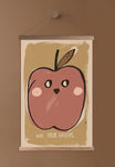 Affiche Pomme avec cadre bois