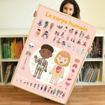 EDUCATIONAL POSTER + 49 STICKERS THE HUMAN BODY (3-7 YEARS)